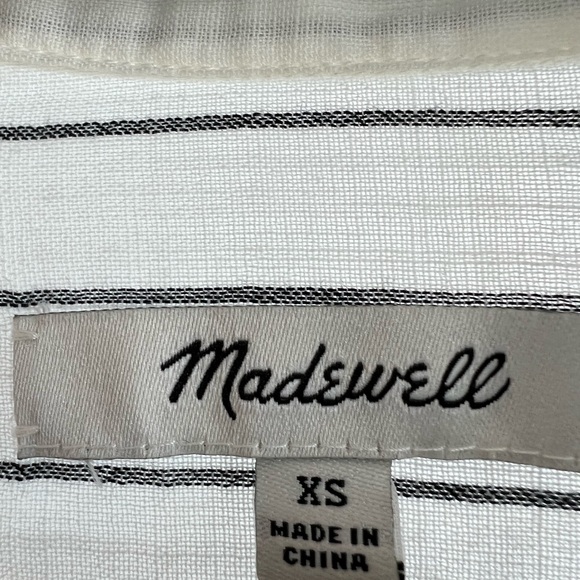 Madewell Like New Collared Stripped Blouse Size XS - Picture 3 of 4